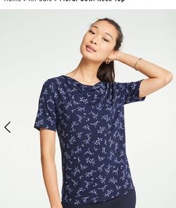 Floral cowl neck top